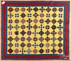 Pennsylvania nine-patch quilt, late 19th c., with a triple border, 78'' x 88''.