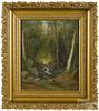 Julius Augustus Beck (American 1831-1915), oil on canvas landscape, signed lower left, 13'' x 11''.