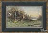Julius Augustus Beck (American 1831-1915), watercolor landscape, signed lower left, 8'' x 14''.