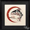 George Hunt Jr. (Kwakiut 20th c.), lithograph, titled Returning, numbered 134/200, signed