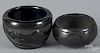 Two Santa Clara blackware bowls, signed Mary Singer and Juanita, 2 1/4'' h. and 1 3/4'' h.