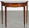 Federal style inlaid mahogany card table, 30 1/2'' h., 35 1/2'' w.