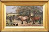 HORSES RESTING OIL PAINTING
