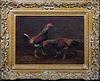 PORTRAIT OF A PAIR OF FIGHTING COCKS OIL PAINTING