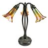 Three Light "Lily" Bronze Table Lamp