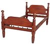 American Classical Red Painted Low Bedstead