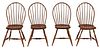 Set of Four American Hoop Back Windsor Side Chairs