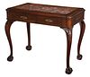 Chippendale Style Mahogany Marble Top Writing Desk