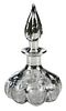 Steuben Glass and Silver Overlay Perfume Bottle