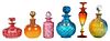 Six American and Continental Glass Perfume Bottles