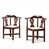 Pair of American Chippendale Corner Chairs