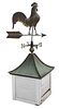 Folk Art Molded Copper Rooster Weathervane and Cupola