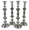 Set of Four Large English Silver Plate Candlesticks
