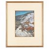 William Penhallow Henderson (NM/KS, 1877-1943), Snowy Hills with Adobe & Cattle