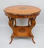 Marquetry Circular Occasional Table.