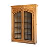 French Style Natural Carved Oak Bookcase Cabinet