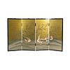 Chinese 4 Panel Hand-Painted Paper Screen
