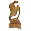 Abstract Wood Sculpture "Football Player" by Don Vogl, Notre Dame Artist 