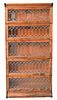 Halle Five Section Stacking Bookcase, having leaded doors, height 88 1/2 inches, width 34 inches.