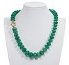 18K YG & Natural Faceted Emerald Bead Necklace