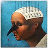 Robert Peluce 'Blue Bird' 2003 Acrylic Painting