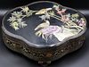 Large Asian Lacquered and Carved Stone Lidded Box