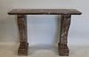 Vintage And Fine Quality Carved Marble Console.