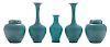 Five Rookwood Vases & Potpourri Jars