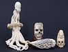 Grouping of Maritime Carved Creatures and Skulls.