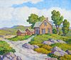 Birger Sandzén (1871–1954) — Once a Home (Kansas Landscape) (1952)