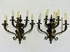 Neoclassical Style Wall Sconces in Solid Bronze attb to E.F. Caldwell & Co