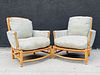 Pair of Country Rush Lounge Chairs by Charles Pollock Reproductions