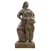 JUAN CRUZ REYES. (Ciudad de México, 1910 - Ciudad de México, 1991) Mujer, niño y paloma. Firmada y fechada 85. Escultura en bronce.
