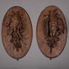 TROFEOS DE CAZA SIGLO XX. Tallas en madera Decorado con avez. 50 cm largo Piezas: 2 Detalles de conservación y fracturas