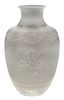 Finely Carved and Decorated White Glazed Porcelain Vase - 玻璃瓷雕刻白色花瓶
