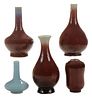 Five PorcelaiFive Procelain Monochrome Vases - 五个单色瓷瓶