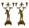 Pair Gilt Bronze Figural Candlesticks