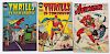 Six superhero comic books, ca. 1955, to include The Blue Beetle, No. 18, The Marvel Family
