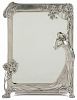 German art nouveau polished pewter dressing mirror, early 20th c., 14 1/4'' x 10 1/2''.