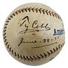 Tigers Ty Cobb "June 24-25" Signed 1920-24 Ban Johnson Oal Baseball JSA #X69491