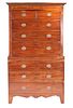 Federal Style Inlaid Mahogany Chest on Chest