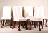 10 Georgian Style White Upholstered Dining Chairs
