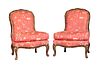 Pair of Parcel Gilt Mahogany Slipper Chairs