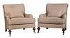 Pair of Contemporary Upholstered Club Chairs