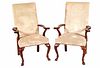 Pair of George III Style Library Armchairs