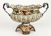 19th C. Large Viennese Enamel on Silver Bowl w/ Handles