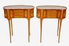 Pair of Louis XV Style Parquetry & Gilt Mounted Side Tables