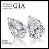 12.19 carat diamond pair Pear cut Diamond GIA Graded 1) 6.18 ct, Color D, FL 2) 6.01 ct, Color D, IF. Appraised Value: $3,108,400 