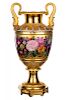 A LARGE PORCELAIN VASE WITH DELICATE BLOOMING FLOWERS ON GILT GROUND, POSSIBLY RUSSIAN, 19TH CENTURY
