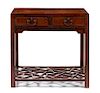 * A Chinese Lady's Desk with Cracked Ice Pattern Height 32 3/4 x width 34 1/4 x depth 22 inches.